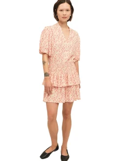 Kjole<Once Untold Athilda Smock Dress Kjole Beige Og Rosa