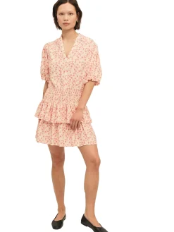 Kjole<Once Untold Athilda Smock Dress Kjole Beige Og Rosa