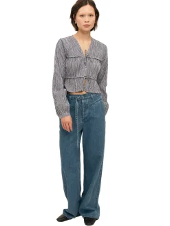 Skjorter<Once Untold Indiana String Blouse Skjorte Navy