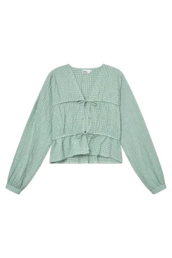 Skjorter<Once Untold Indiana String Blouse Skjorte Hvit Og Grønn