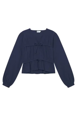 Skjorter<Once Untold Mercer String Blouse Skjorte Marine