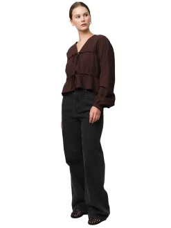 Skjorter<Once Untold Mercer String Blouse Skjorte Brun