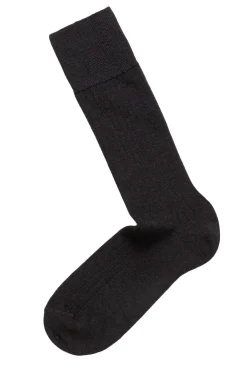 Tilbehør<Panos Emporio 2 PK Calle Premium Mercerized Wool Rib Sokker Sort