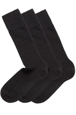 Tilbehør<Panos Emporio 2 PK Calle Premium Mercerized Wool Rib Sokker Sort