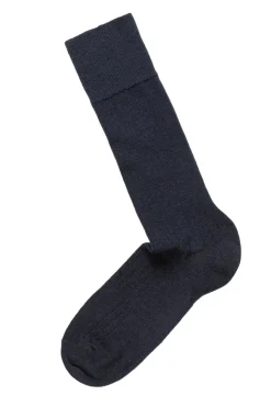 Tilbehør<Panos Emporio 2PK Calle Premium Mercerized Wool Rib Sokker Mørkeblå