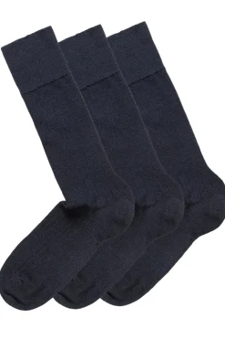 Tilbehør<Panos Emporio 2PK Calle Premium Mercerized Wool Rib Sokker Mørkeblå