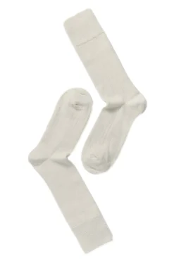 Tilbehør<Panos Emporio 2PK Calle Premium Mercerized Wool Rib Sokker Off-White