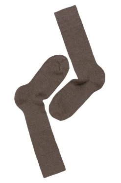 Tilbehør<Panos Emporio 2PK Calle Premium Mercerized Wool Rib Sokker Brun