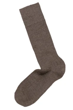Tilbehør<Panos Emporio 2PK Calle Premium Mercerized Wool Rib Sokker Brun