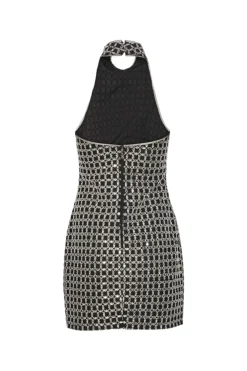 Kjole<ROTATE Beaded Halterneck Dress Kjole Sort Mønster
