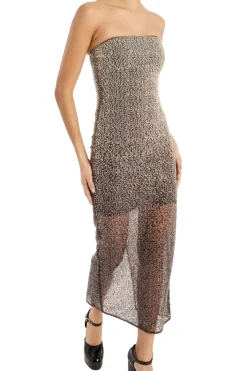 Kjole<ROTATE Beaded Midi Tube Dress Kjole Brun