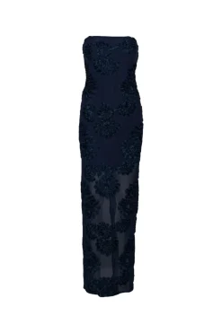 Kjole<ROTATE 3D Mesh Maxi Dress Kjole Mørkeblå