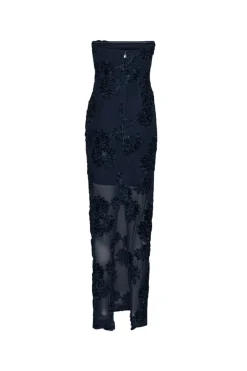 Kjole<ROTATE 3D Mesh Maxi Dress Kjole Mørkeblå