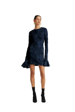 Kjole<ROTATE 3D Mesh Mini Dress Kjole Mørkeblå