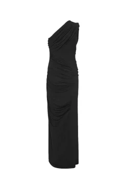 Kjole<ROTATE Draped One Shoulder Dress Kjole Sort