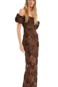 Kjole<ROTATE Flower Mesh Maxi Dress Kjole Brun