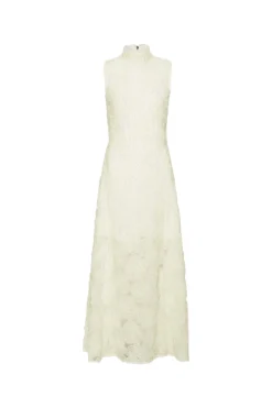 Kjole<ROTATE Flower Mesh Maxi Dress Kjole Off-White