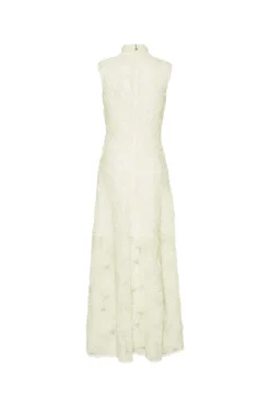 Kjole<ROTATE Flower Mesh Maxi Dress Kjole Off-White