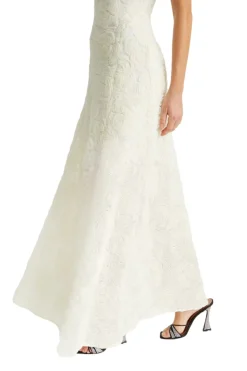 Kjole<ROTATE Flower Mesh Maxi Dress Kjole Off-White