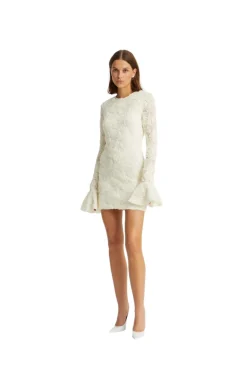 Kjole<ROTATE Flower Mesh Mini Dress Kjole Off-White