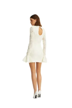 Kjole<ROTATE Flower Mesh Mini Dress Kjole Off-White
