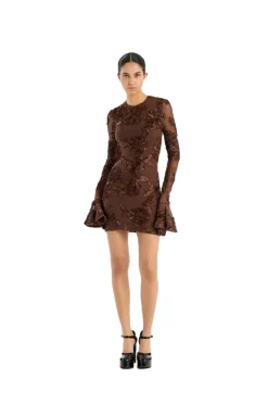 Kjole<ROTATE Flower Mesh Mini Dress Kjole Brun