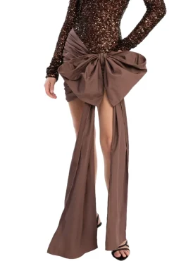 Kjole<ROTATE Sequins Bow Mini Dress Kjole Brun