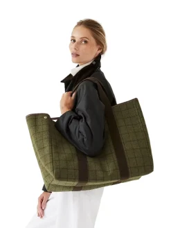 Rue De Verneuil|Veske<Rue de Verneuil Traversée XL Hunting Tweed Kaki Veske Grønn Mønster