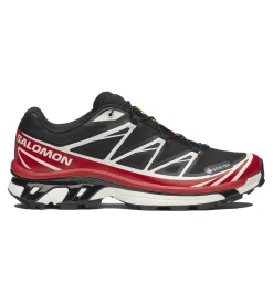 Sko<Salomon XT-6 GTX Black/Flame Scarlet/Vanilla Ice Sko Sort Og Rød