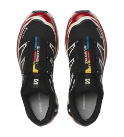 Sko<Salomon XT-6 GTX Black/Flame Scarlet/Vanilla Ice Sko Sort Og Rød
