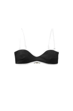 Badetøy<Seaquelle Ribbed Bikini Top Badetøy Sort Og Hvit