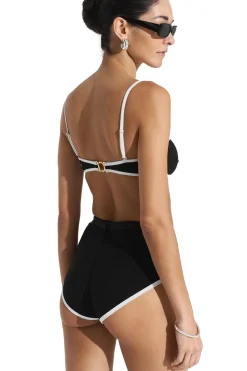 Badetøy<Seaquelle Ribbed Bikini Top Badetøy Sort Og Hvit