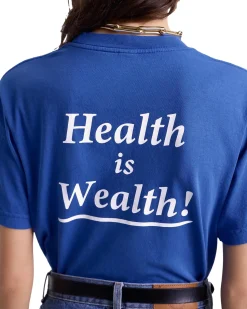 T-Shirt|T-Shirt<Sporty & Rich Health is Wealth T-Shirt T-shirt Blå