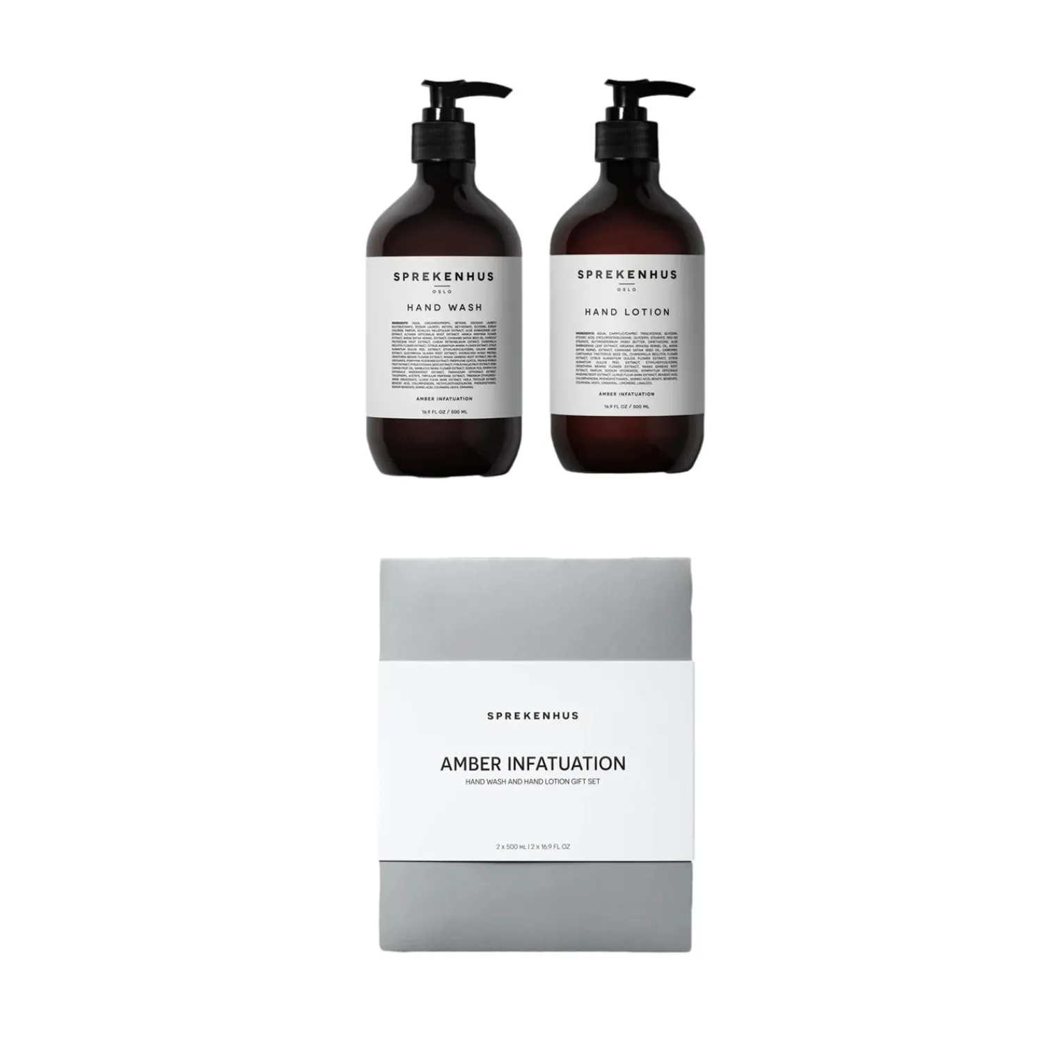 Sprekenhus|Velvære<Sprekenhus Hand Wash and Lotion Gift Set - Amber Infatuation Håndsåpe Gjennomsiktig