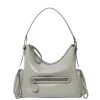 Stella Mccartney|Veske<Stella McCartney Dartmoor Shoulder Bag Cracked Patent Veske Lysegrå
