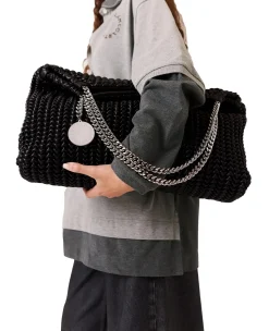 Stella Mccartney|Veske<Stella McCartney Falabella Drawstring Bag Embroidery Veske Sort