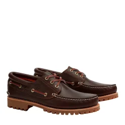 Sko<Timberland Authentic 3-Eye Lug Boat Shoe Brown Sko Mørkebrun