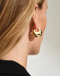 Tom Wood<Tom Wood Bao Hoops Large Gold Øredobber Gull