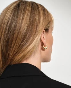 Tom Wood<Tom Wood Bao Hoops Small Gold Øredobber Gull