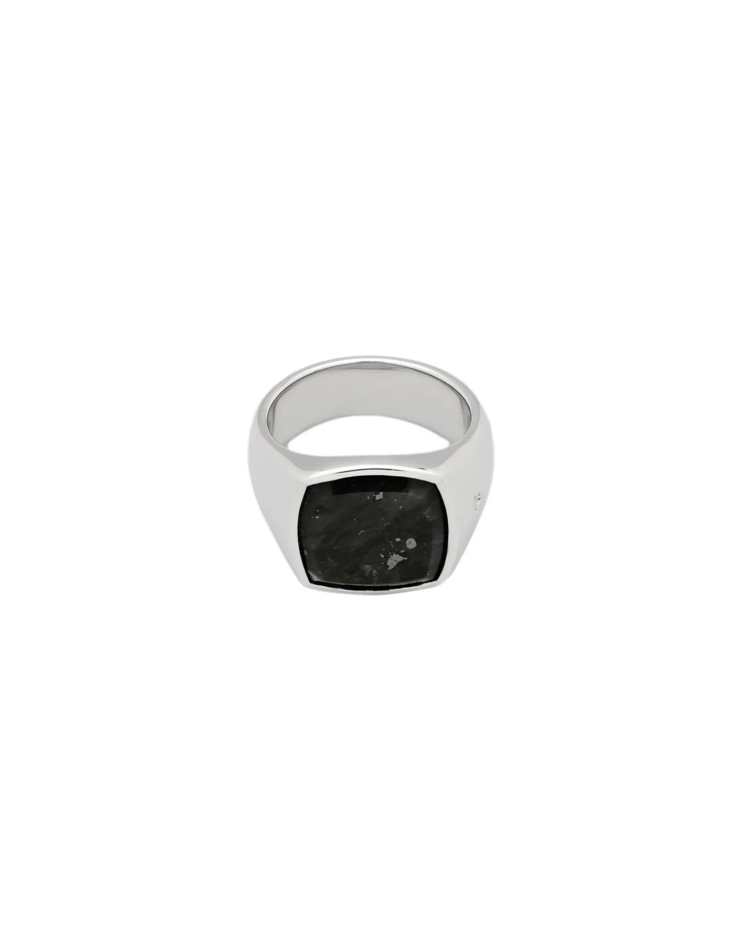 Tom Wood<Tom Wood Cushion Black Larvikite Ring Sølv