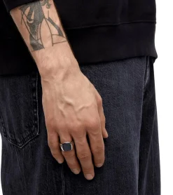 Tom Wood<Tom Wood Cushion Blue Hawk Eye Ring Sølv