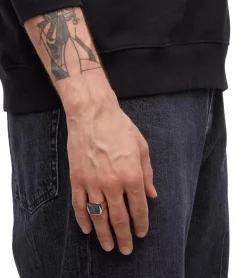 Tom Wood<Tom Wood Cushion Larvikite Ring Sølv