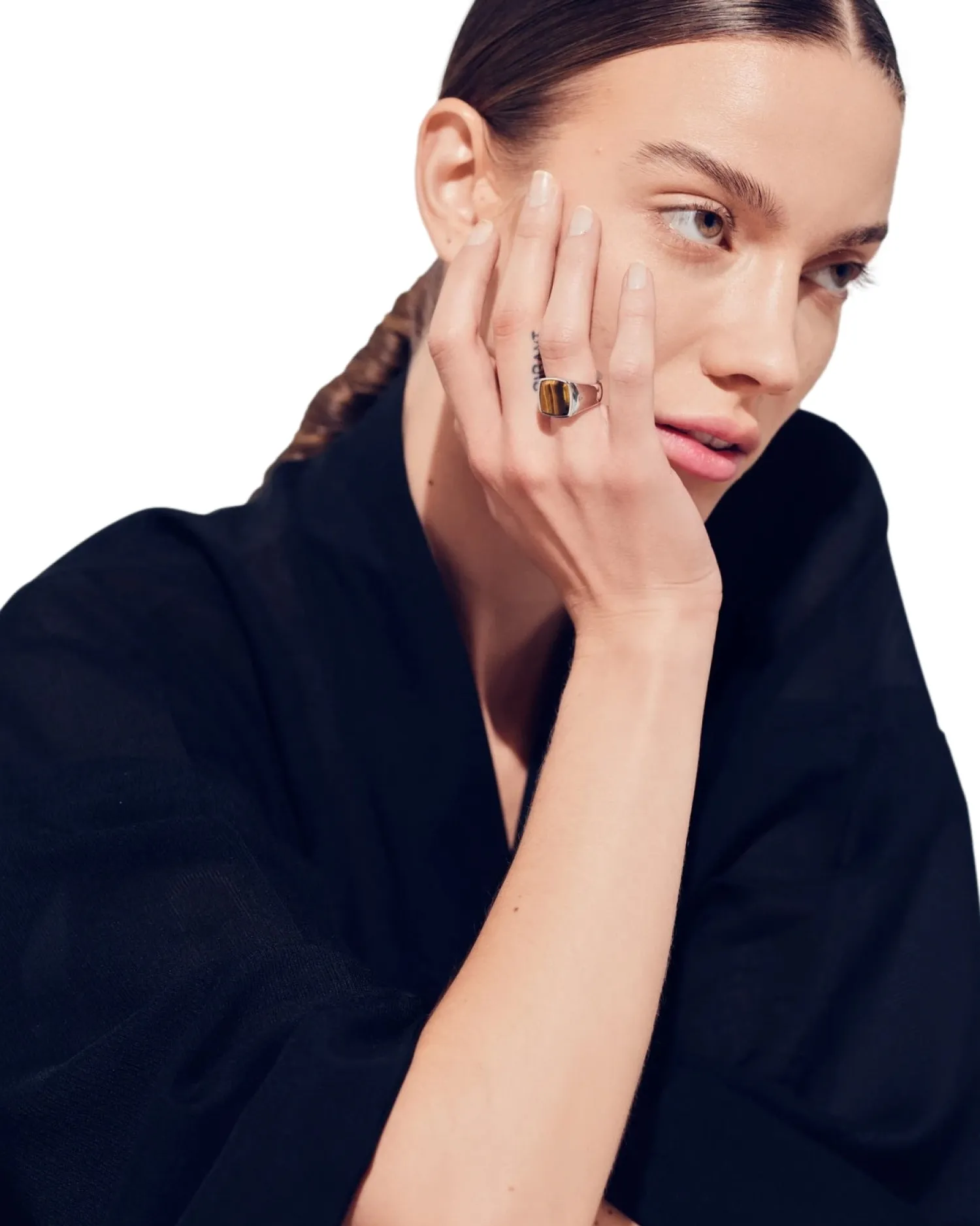 Tom Wood<Tom Wood Cushion Tiger Eye Ring Sølv