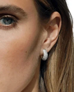 Tom Wood<Tom Wood Ice Hoop Small Pave Øredobber Sølv