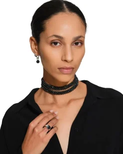 Tom Wood<Tom Wood Kay Ring Black Larvikite Ring