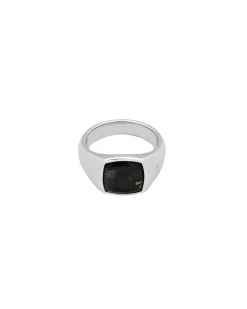 Tom Wood<Tom Wood Kay Ring Black Larvikite Ring Sølv