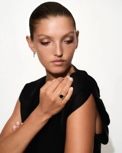 Tom Wood<Tom Wood Kay Ring Polished Onyx Ring Sølv