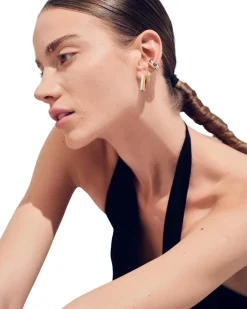 Tom Wood<Tom Wood Nova Hoops Small Gold Øredobber Gull