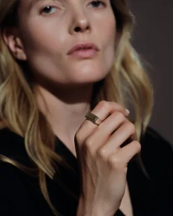 Tom Wood<Tom Wood Peaky Ring Gold Top Ring Sølv Og Gull