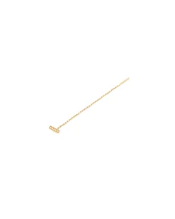 Tom Wood<Tom Wood Sleek Ear Chain Gold Diamonds 64mm Øredobber Gull